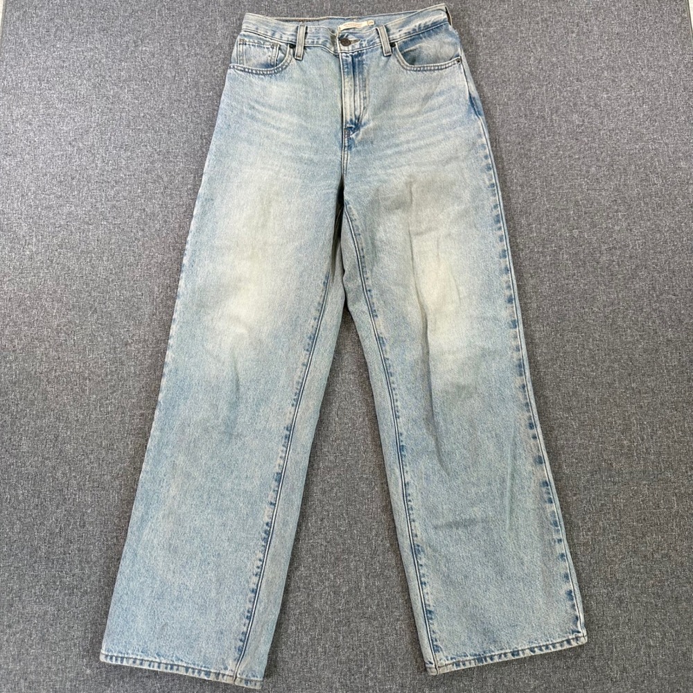 Levis High Waisted Straight Leg Jeans Light Wash Blue Denim 100% Cotton W29 L31